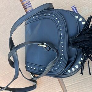 Elegant Black Studded Crossbody Bag